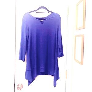 🌺 2 for $23 🌺 Rafaela Dusty Blue Tunic with Silver detail at Neckline